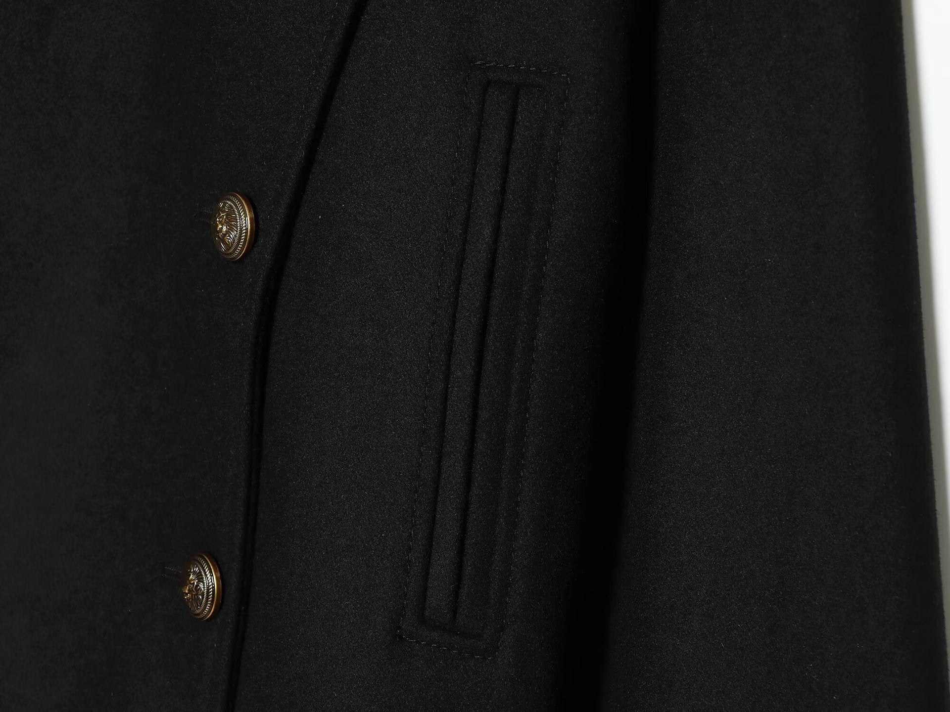 Women Short-cut maritime-inspired coat with high stand-up collar and double row Chichicherry