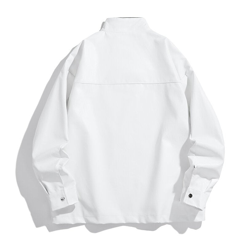 Men's embroidered utility training jacket in racing look with stand-up collar Chichicherry
