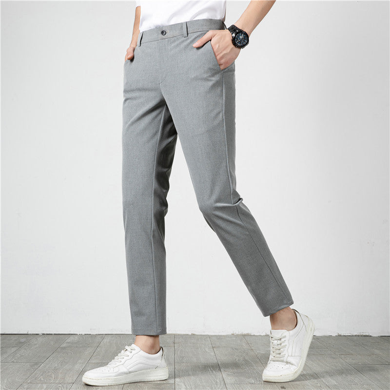 Men's Slim-Fit Stretch Trousers with Narrow Ankle Length Chichicherry