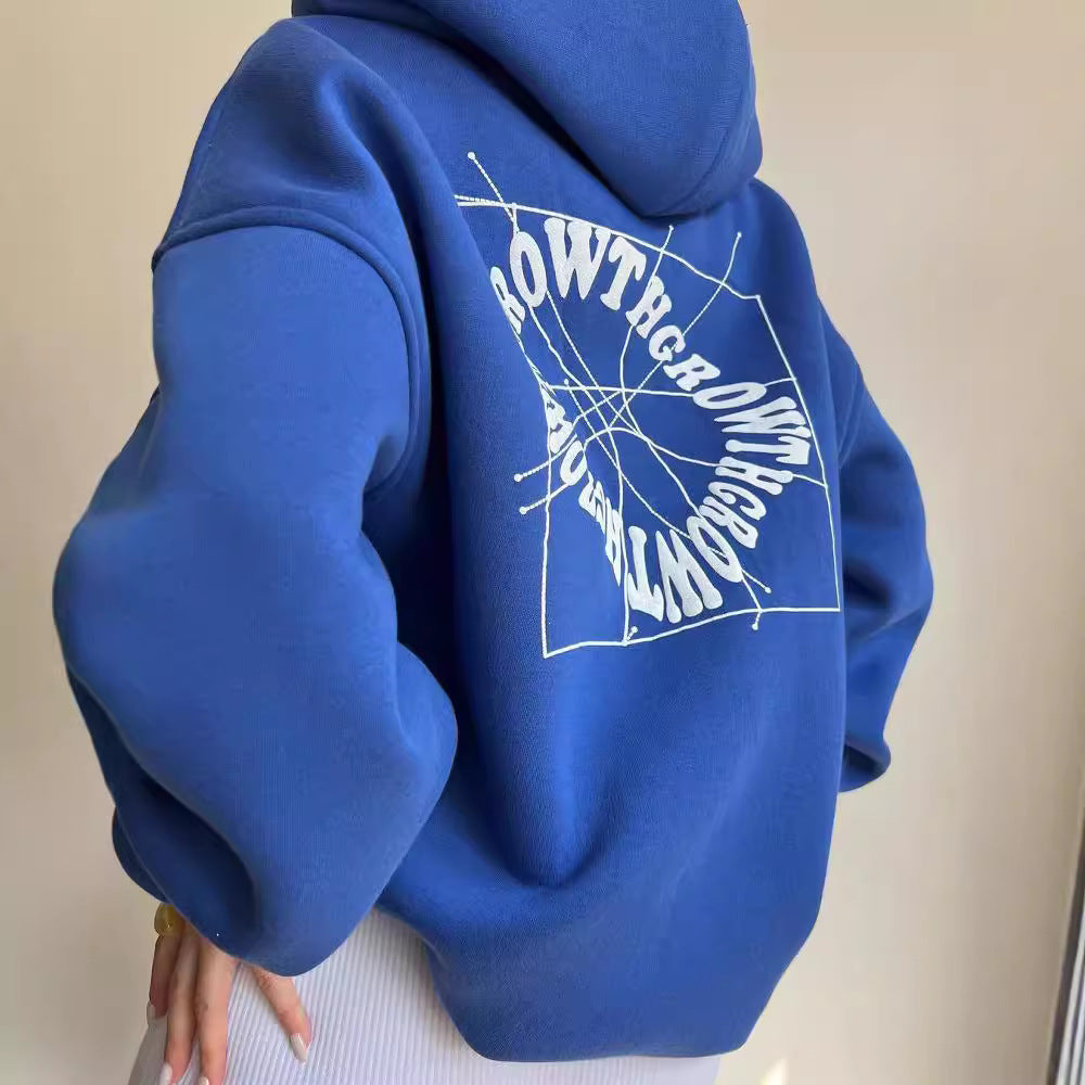 Damen Oversize Kapuzenpullover mit Grafikprint auf dem Rücken Chichicherry