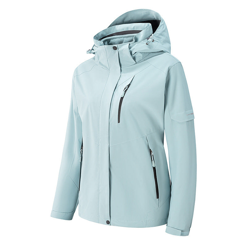 Men's waterproof three-layer softshell outdoor jacket with adjustable hood and welded zippers Chichicherry