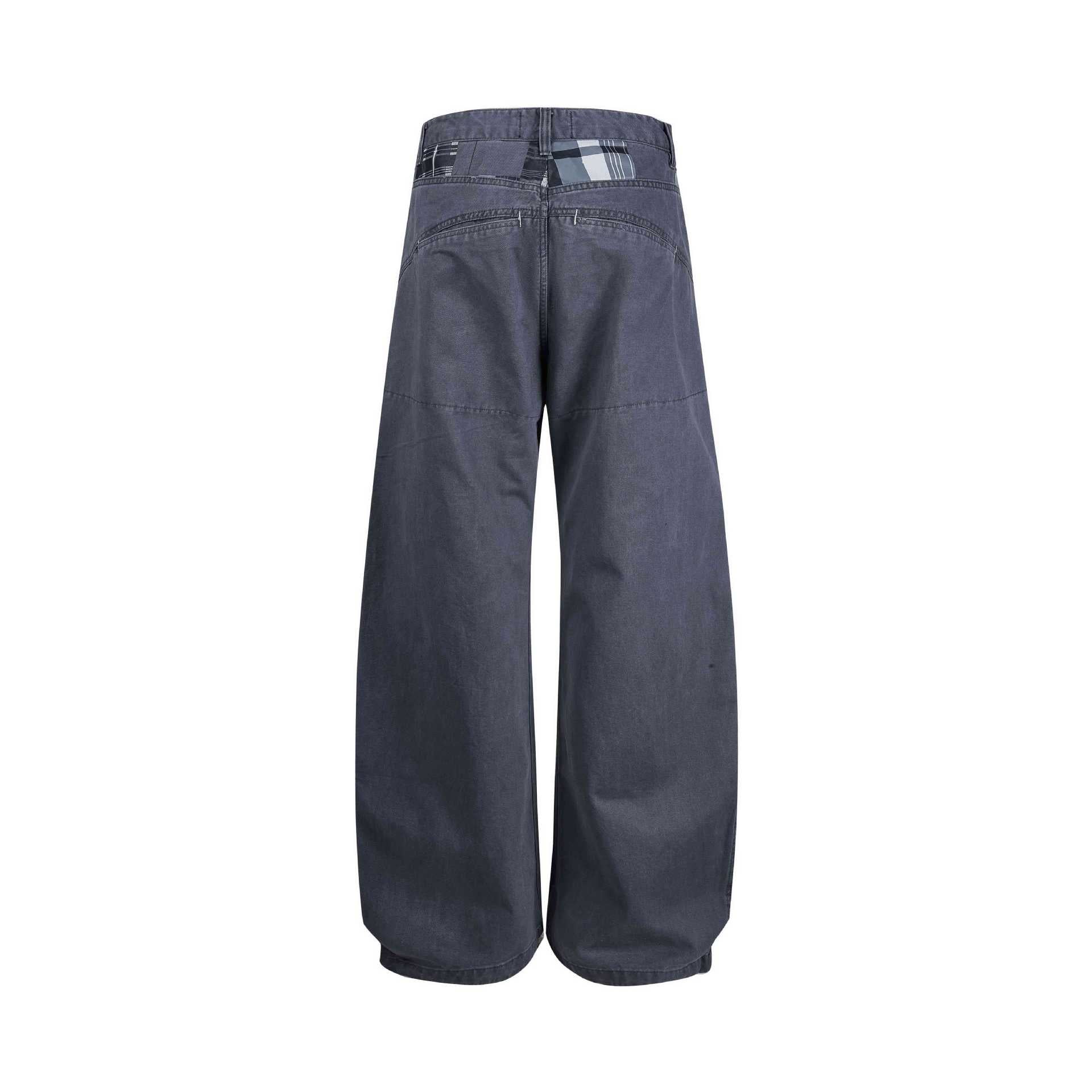 Women's wide ankle-length trousers with high waist made of cotton denim Chichicherry