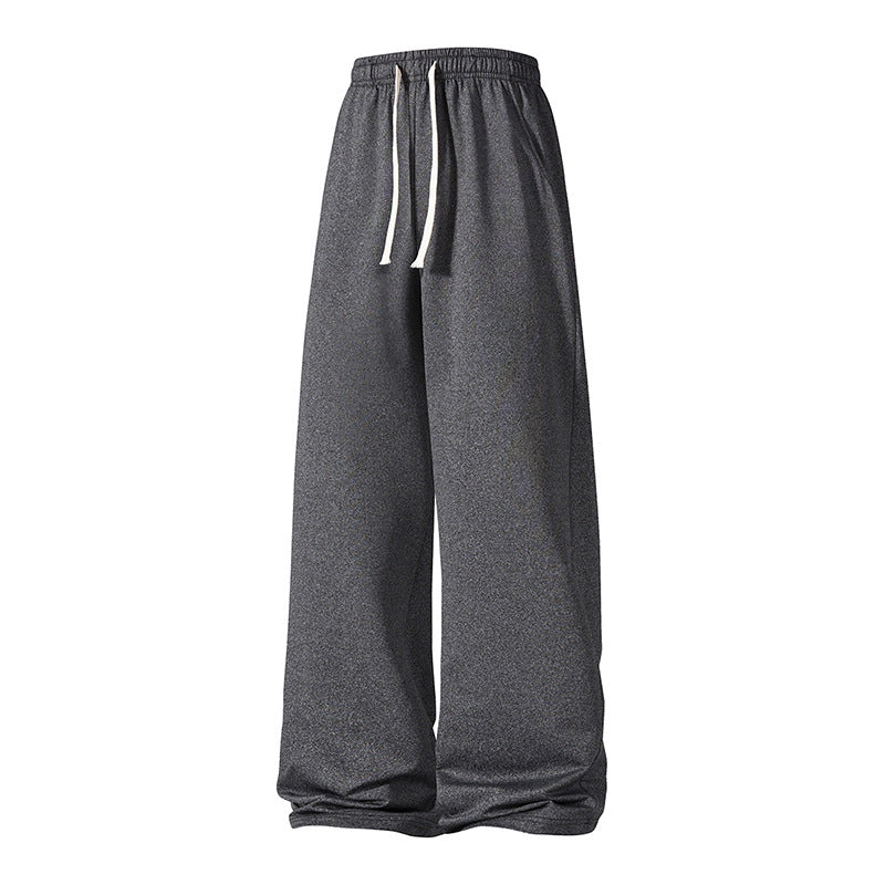 Women's Wide Palazzo Pants with Elastic Drawstring Waistband and Flowing Satin Look Chichicherry