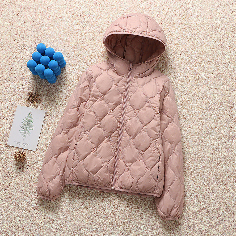 Women's hooded quilted jacket with teardrop-shaped quilting and ultra-light thermal filling Chichicherry