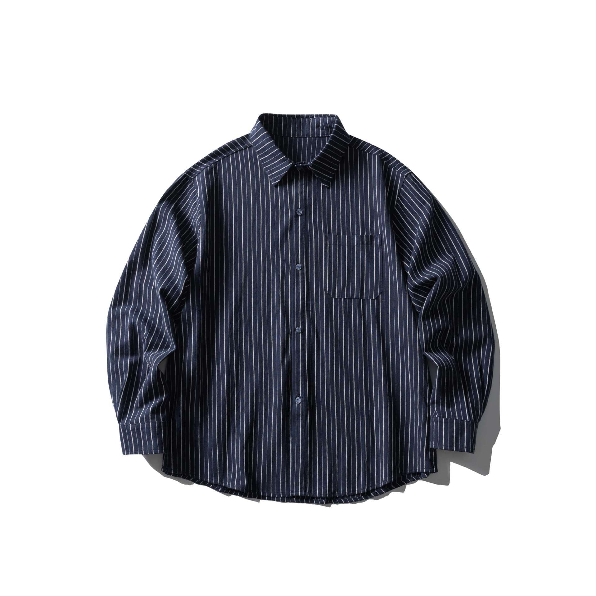 Unisex Oversize Longline shirt with pinstripes and chest pocket Chichicherry