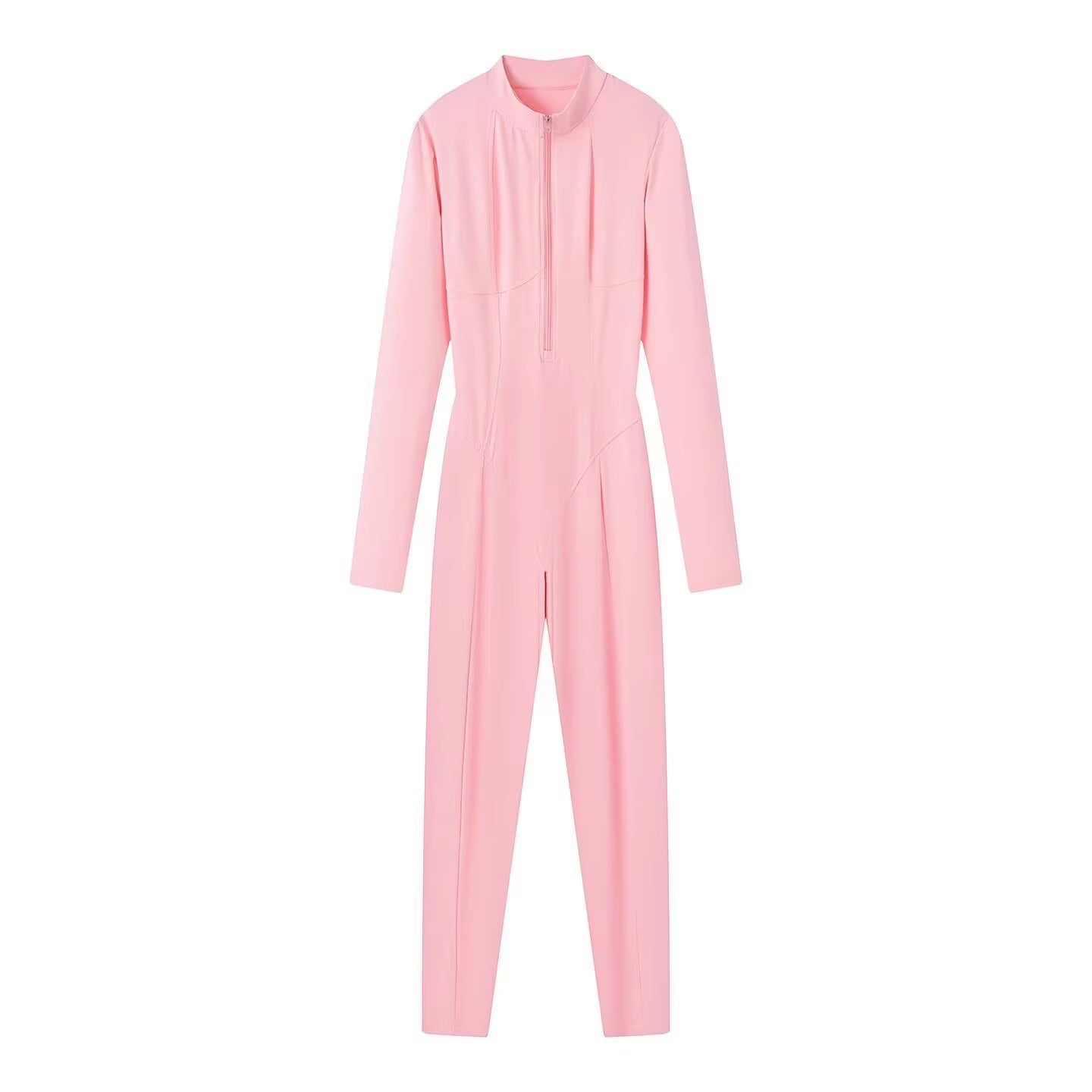 Ladies Slim-Fit one-piece catsuit with zipper and high collar Chichicherry