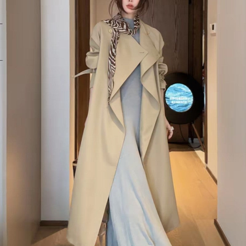 Ladies Oversized Wrap Coat with Asymmetric Cut and Adjustable Cuffs Chichicherry