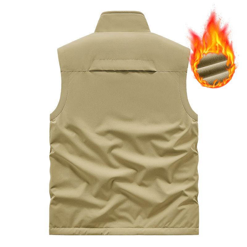 Men's lightweight technical outdoor vest with stand-up collar, mesh lining, and zippered pockets Chichicherry