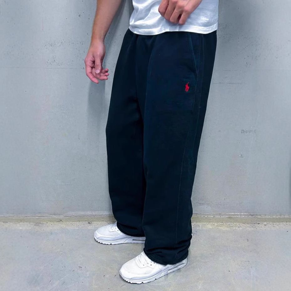 Men's Loose Baggy Sweatpants with Elastic Waistband and Embroidered Logo Chichicherry