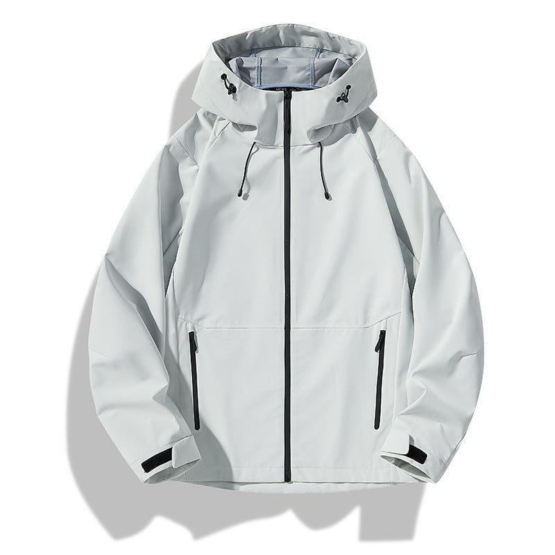 Men's Minimalistic Softshell Rain Jacket with TPU Membrane, Taped Seams and Adjustable Hood Chichicherry