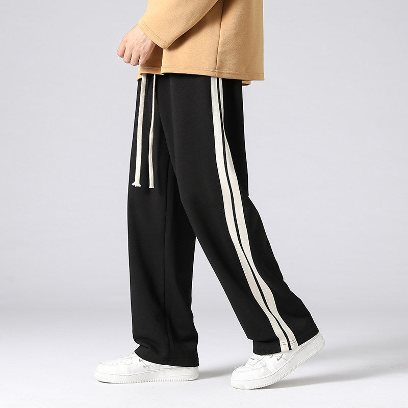 Men's Relaxed-Fit Lounge Pants with Distinctive Side Stripes & Adjustable Drawstring Chichicherry