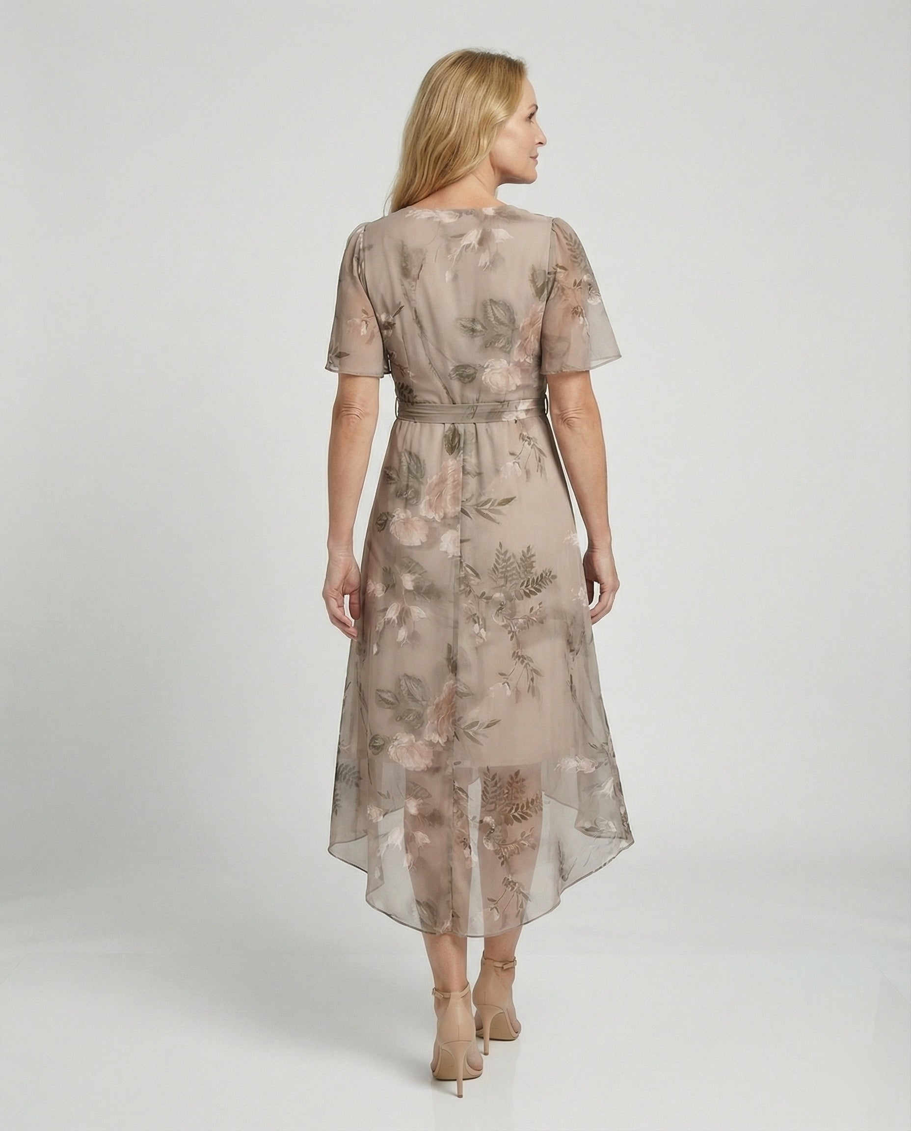 Women Midi Dress Wrap Dress Chiffon