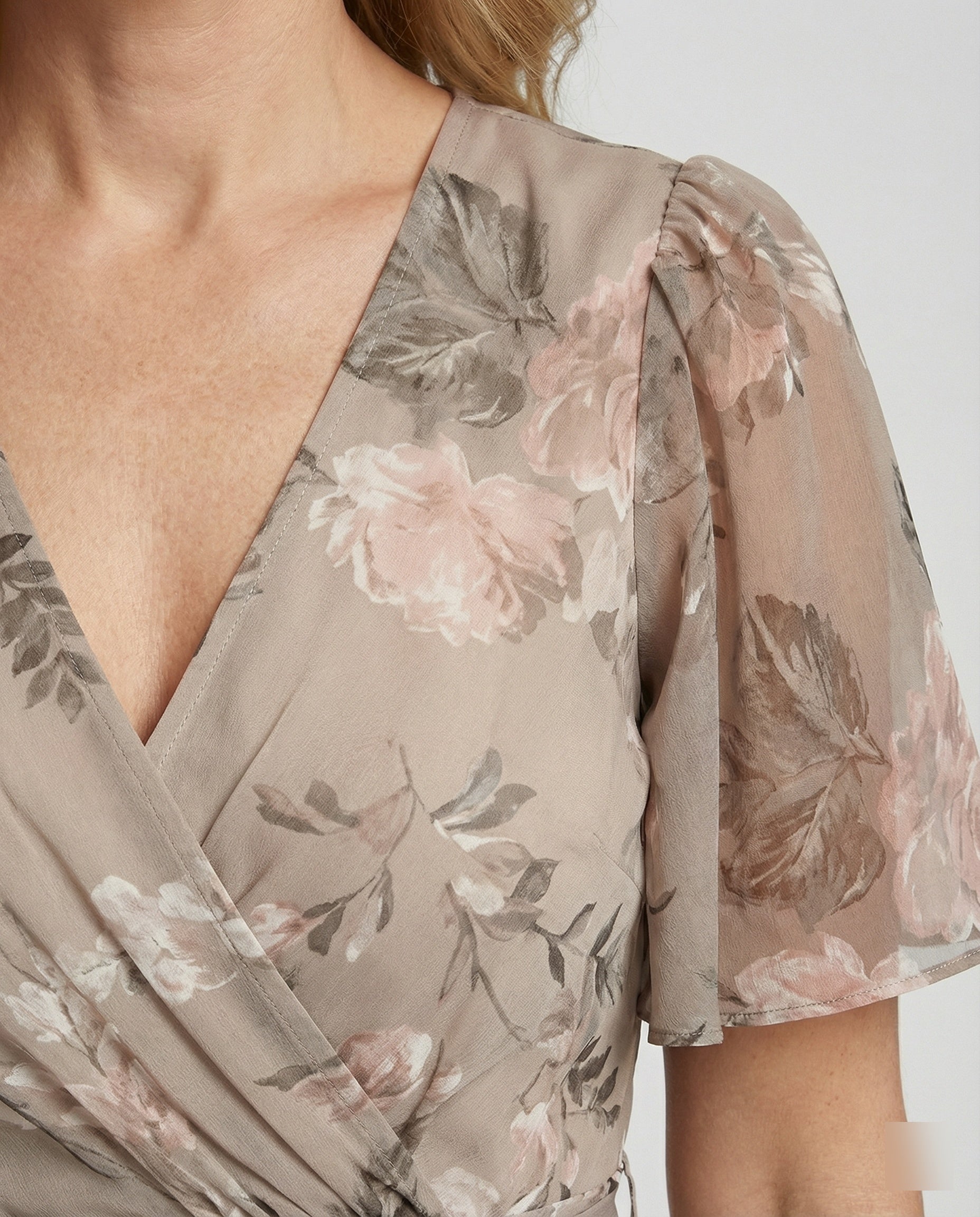 Women Midi Dress Wrap Dress Chiffon