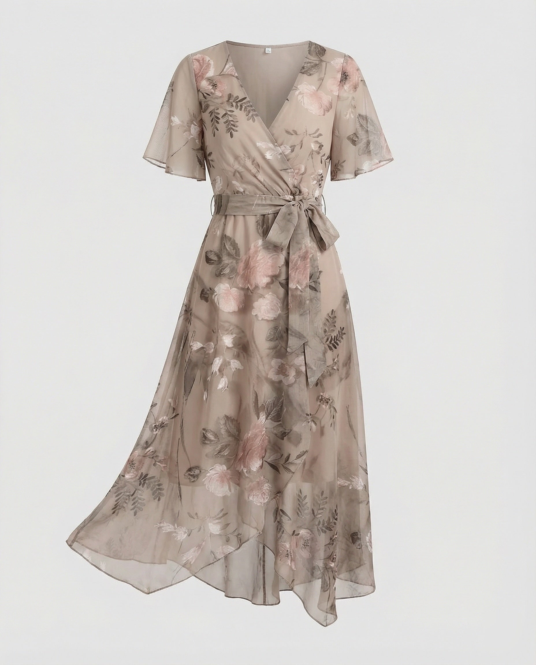 Women Midi Dress Wrap Dress Chiffon