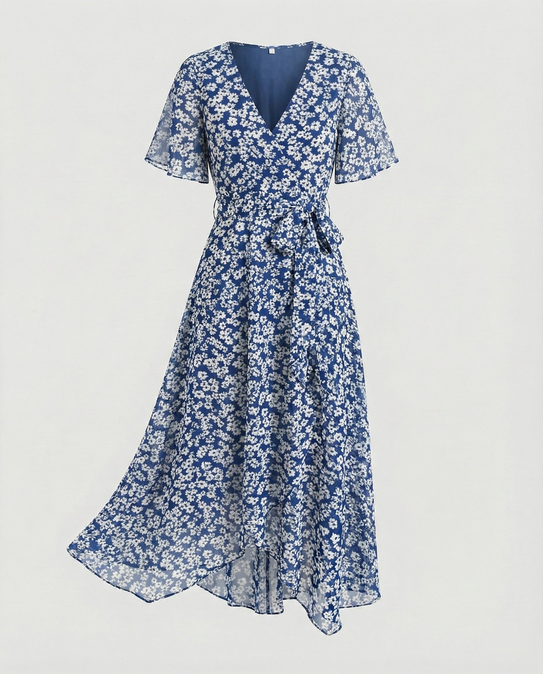Women Midi Dress Wrap Dress Chiffon