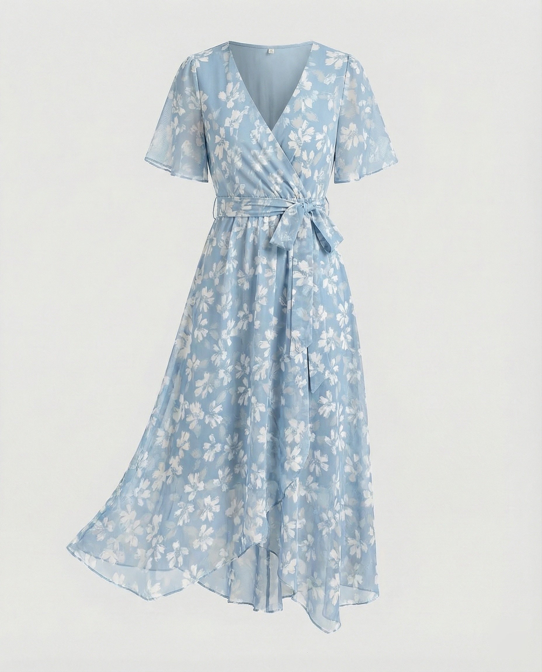 Women Midi Dress Wrap Dress Chiffon