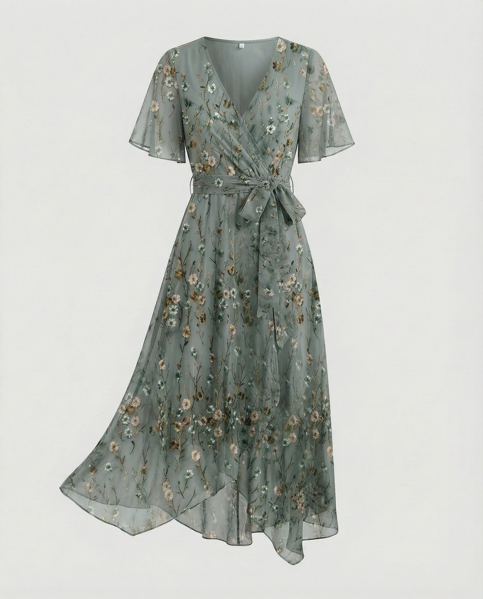 Women Midi Dress Wrap Dress Chiffon