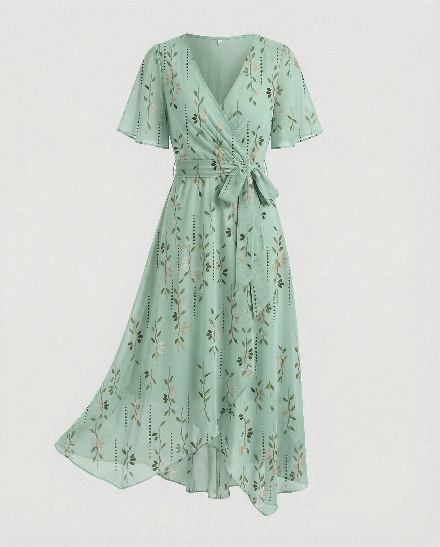 Women Midi Dress Wrap Dress Chiffon