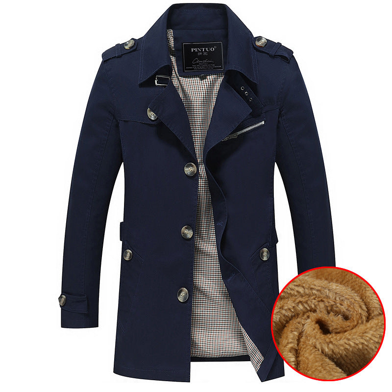 Men's military-inspired short coat with teddy fleece lining and zip chest pocket Chichicherry