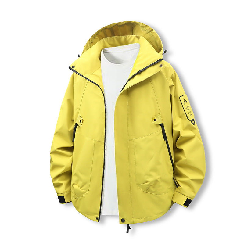 Men's Wind and Water Resistant Softshell Utility Jacket with Hood Chichicherry