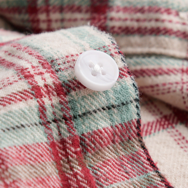 Men's Checkered Flannel Overshirt in Shirt Jacket Style with Patch Chest Pocket Chichicherry