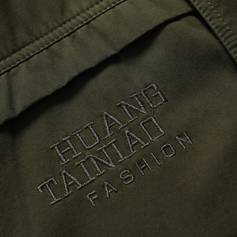 Men's Canvas Military Parka with Teddy Lining, Hood, and Multifunctional Pockets Chichicherry