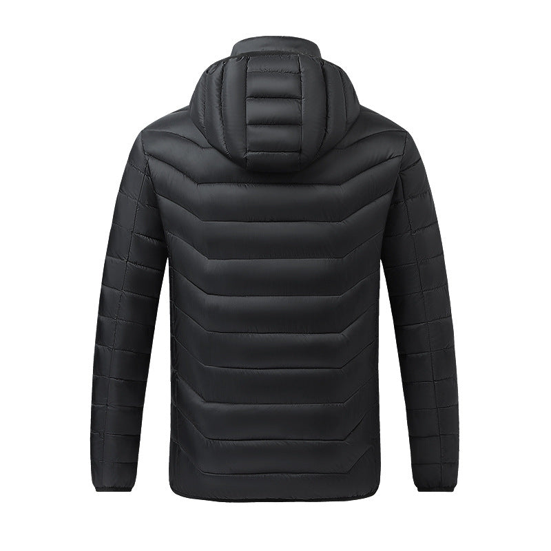 Men's Heated Puffer Jacket with Multi-Zone Heating System and Hood Chichicherry