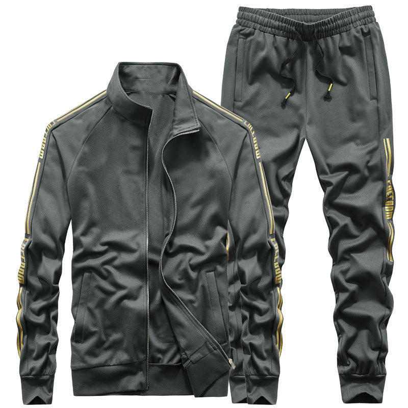 Men's tracksuit set with stand-up collar and slim-fit joggers Chichicherry