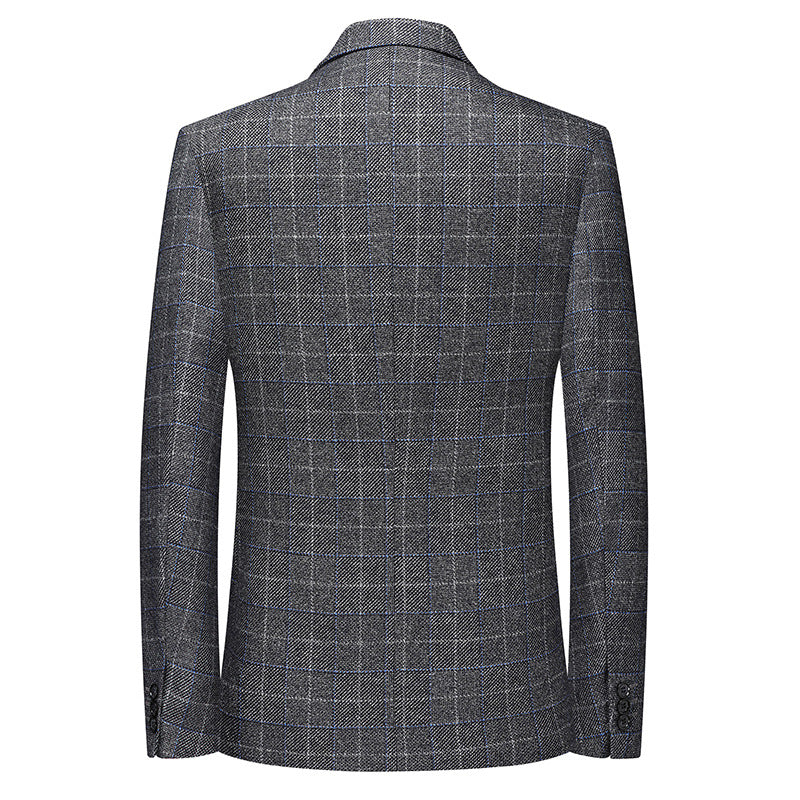 Men's Tailored Business Blazer with Glencheck and Light Lining Chichicherry
