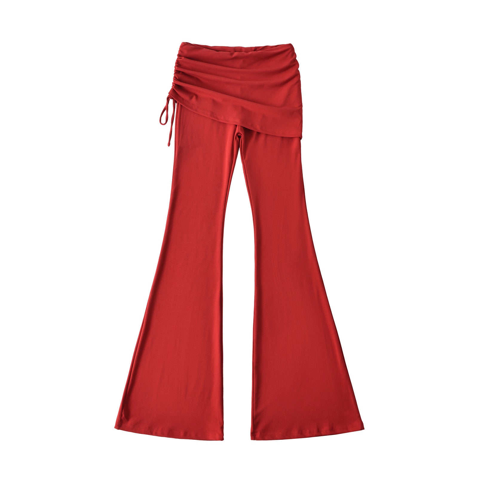 Women’s flared trousers with integrated mini skirt overlay and drawstring Chichicherry