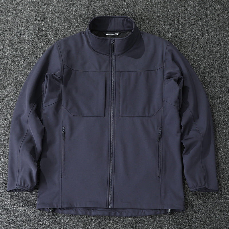 Men's Technical Softshell Jacket with Stand-Up Collar and Concealed Zip Pockets Chichicherry