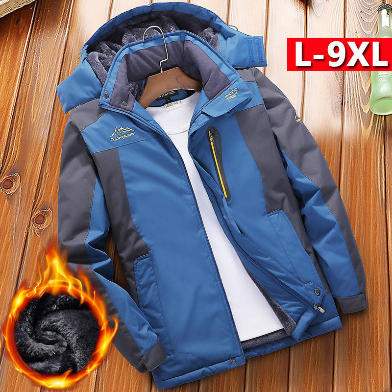 Men's padded winter outdoor parka with teddy fleece lining, hood and water-repellent shell Chichicherry