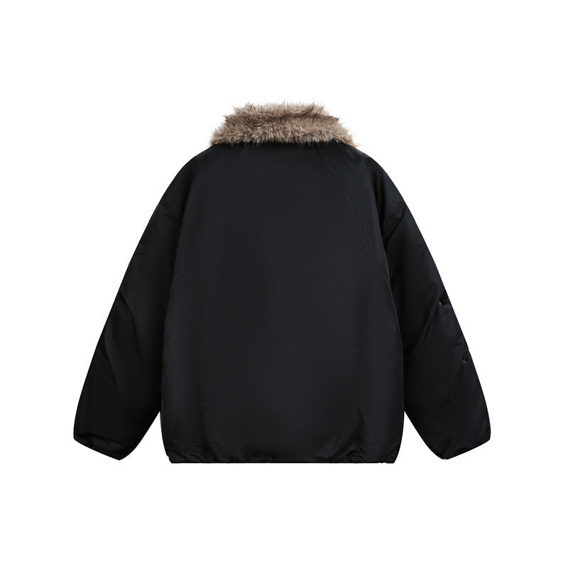 Men's down jacket with cozy faux fur lining and hood Chichicherry