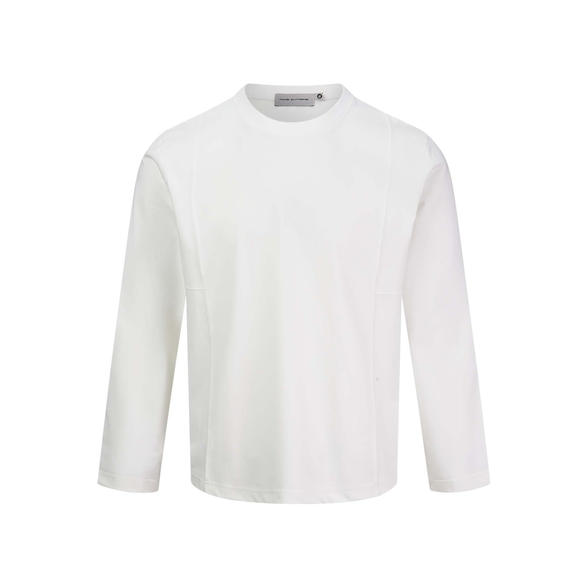 Unisex Technical Long Sleeve Shirt with Round Neck and Seamed Panel Detail Chichicherry