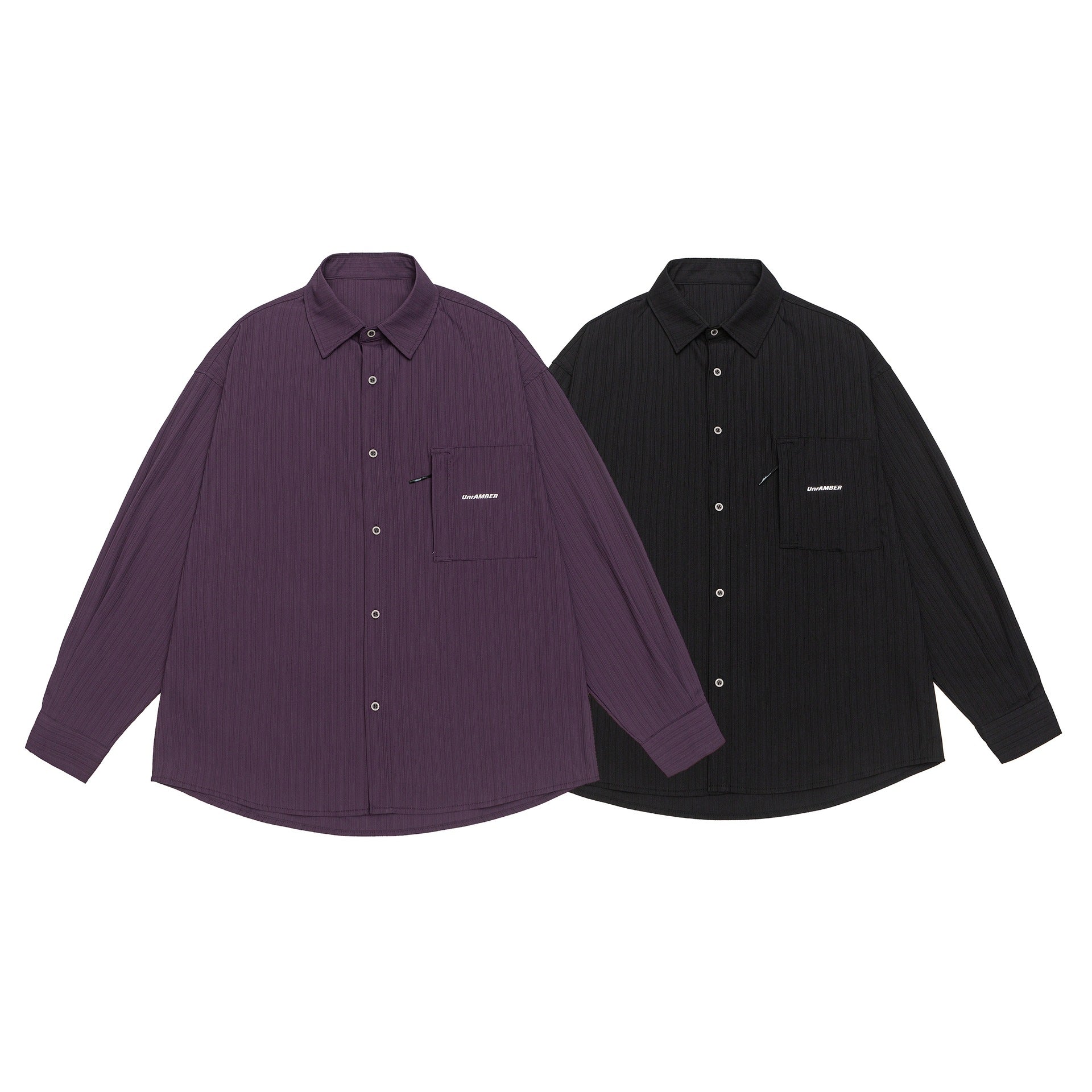 Unisex Oversize shirt with fine ribbed texture, breast pocket and Kent collar Chichicherry
