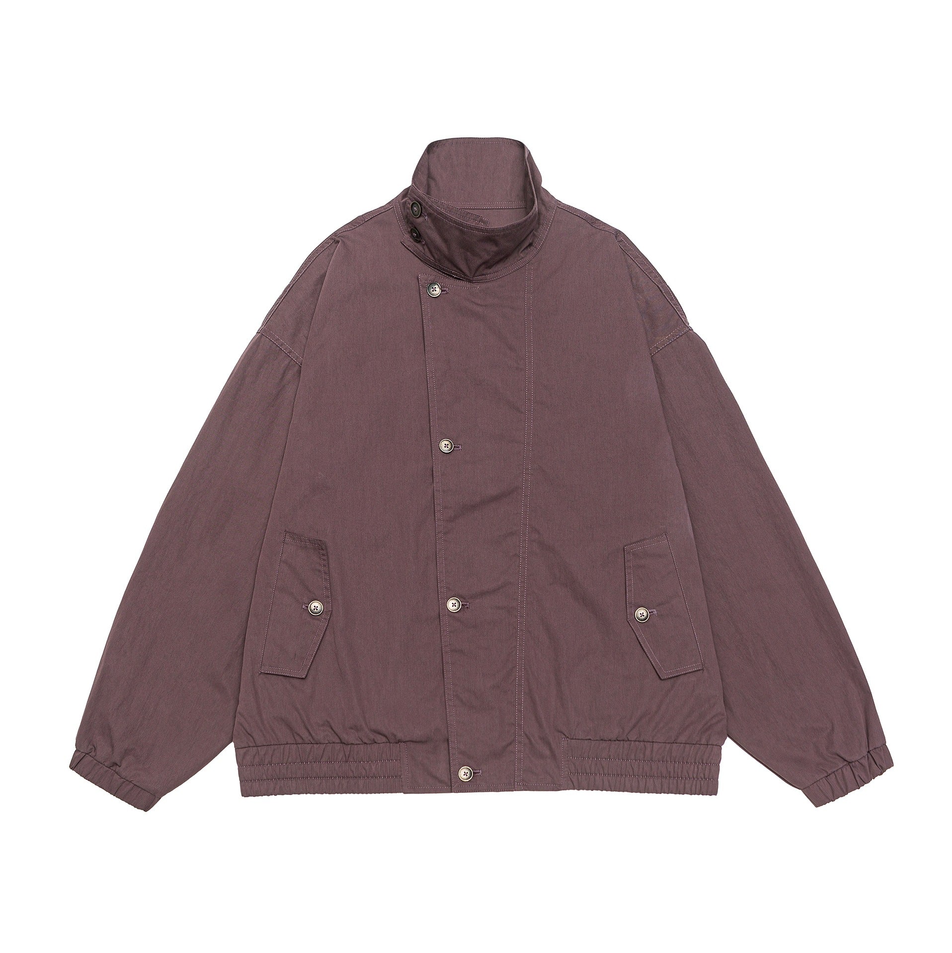Unisex Lightweight Boxy Blouson with Funnel Collar and Utility Pockets Chichicherry