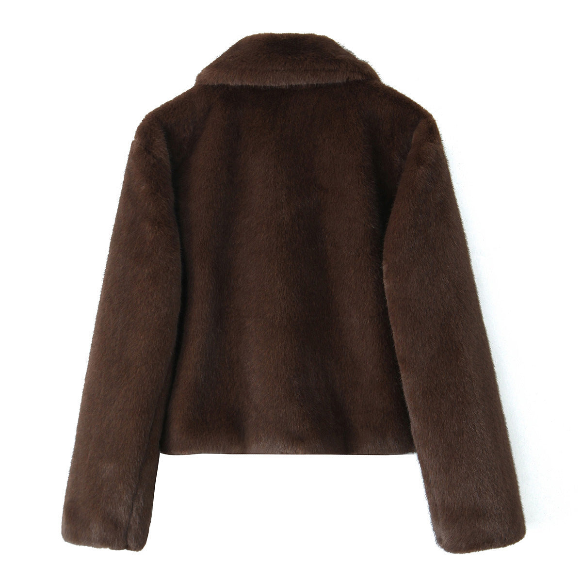 Women’s short jacket made of luxurious faux fur with a classic shirt collar Chichicherry