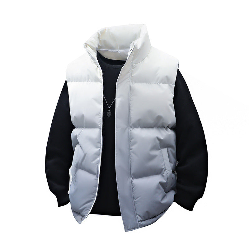 Men's Padded Quilt Vest with High Collar and Thermal Insulation Chichicherry