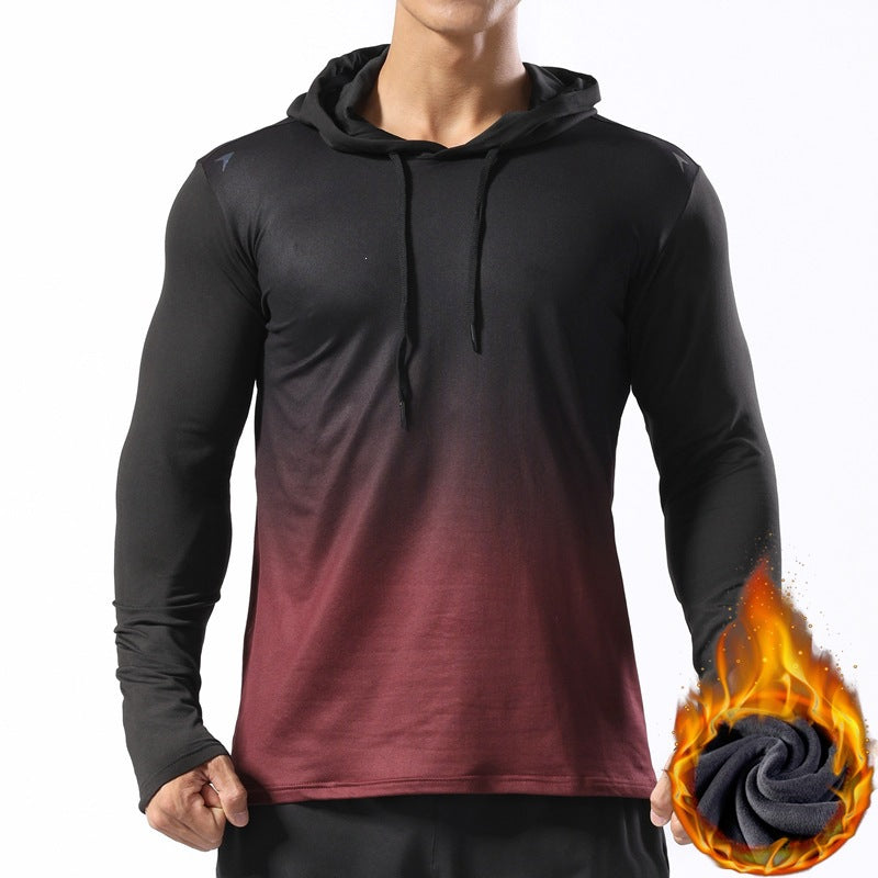 Men's thermal long sleeve hoodie made of functional stretch with hood, thumb hole & moisture regulating lining Chichicherry