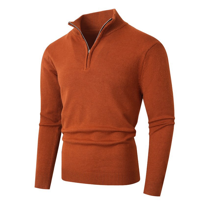 Men's sweater with half zipper and fine merino mix Chichicherry