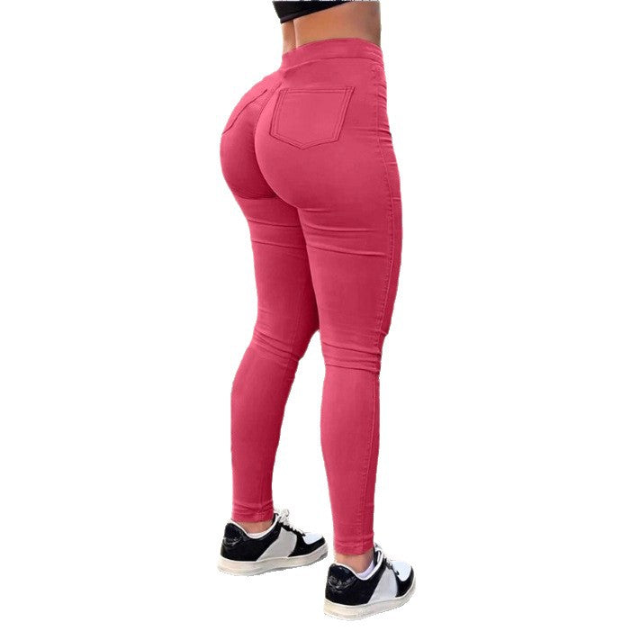 Women High-waisted Thermo-Sculpting Skinny Jeans with Fleece Lining and Shaping Stretch Band Chichicherry