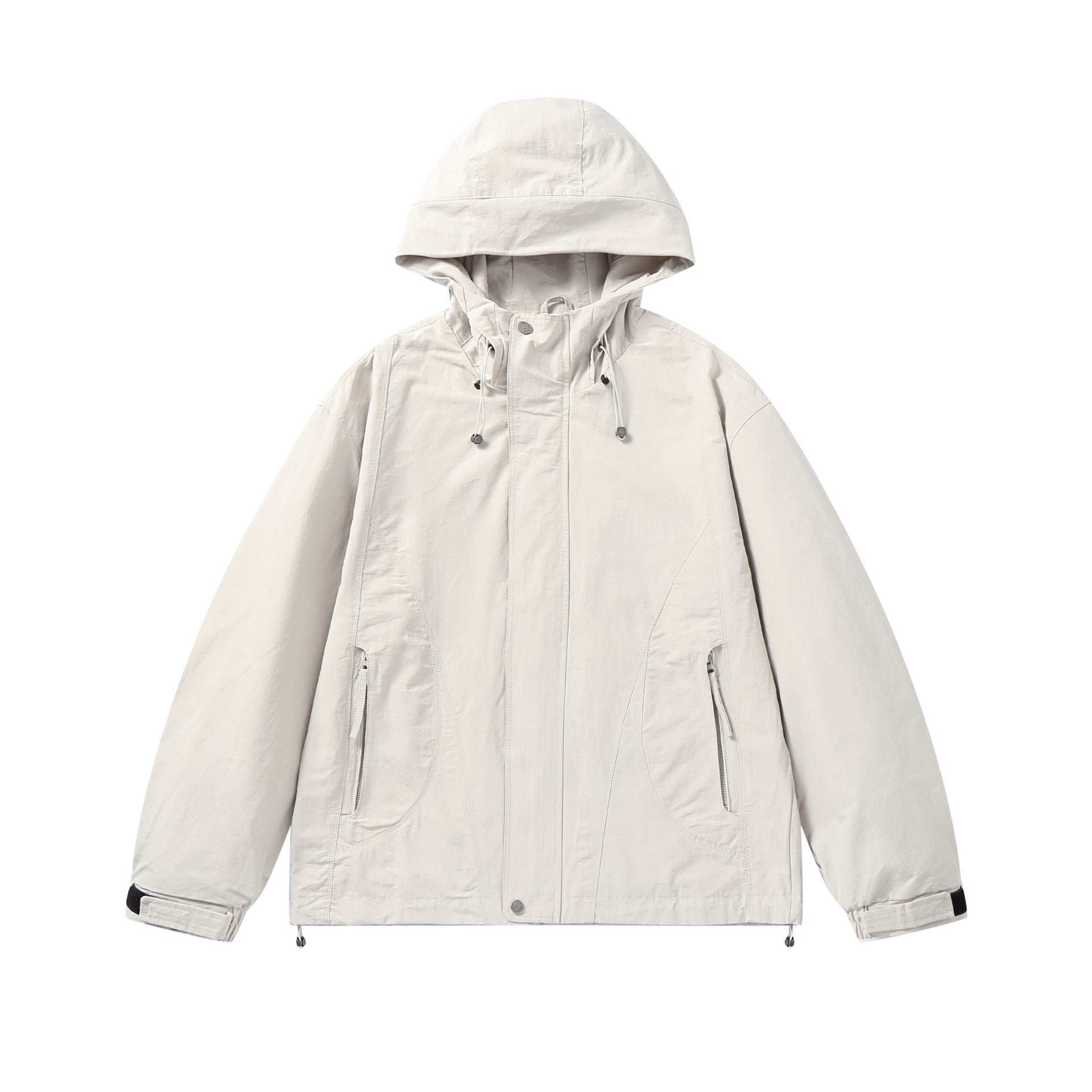 Unisex Short-cut water-resistant hooded jacket in boxy cut with drawstring and adjustable cuffs Chichicherry