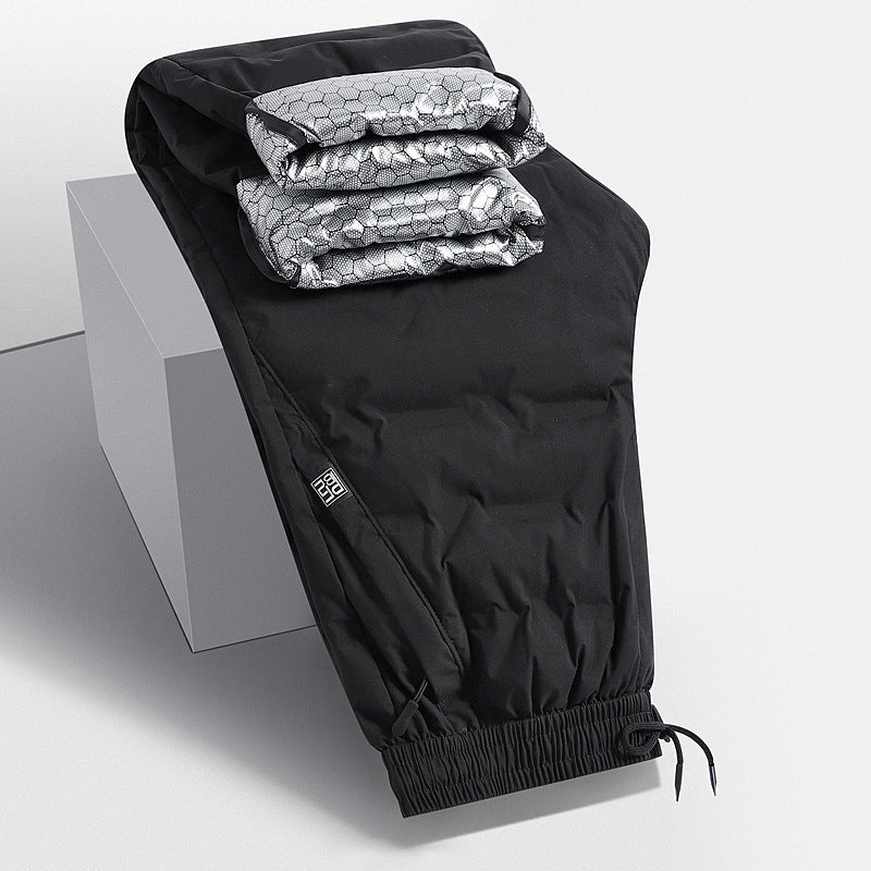 Men's Padded Thermal Pants with Quilting, Elastic Waistband and Zipper Pockets Chichicherry