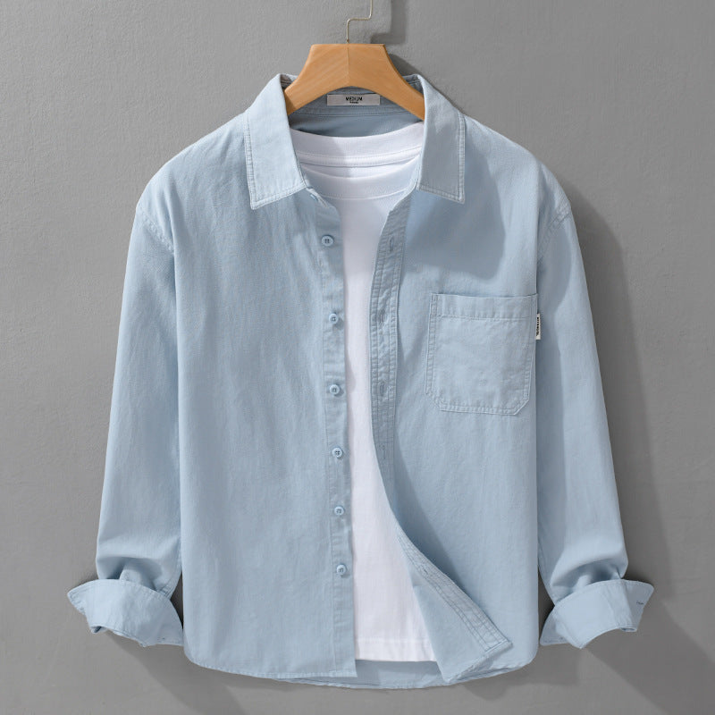 Men's Lightweight Cotton Overshirt with Chest Pocket and Relaxed Fit Chichicherry