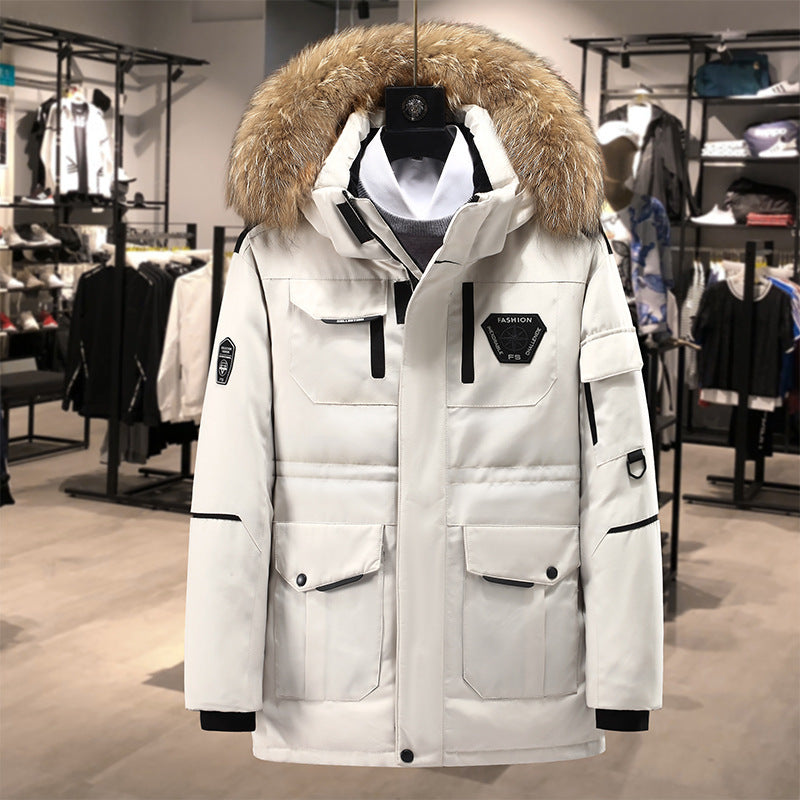 Men's technical insulated winter parka with removable faux fur hood and multifunctional pockets Chichicherry