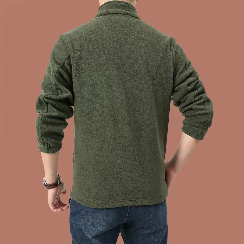 Men's fleece jacket with full zip, stand-up collar and side pockets Chichicherry