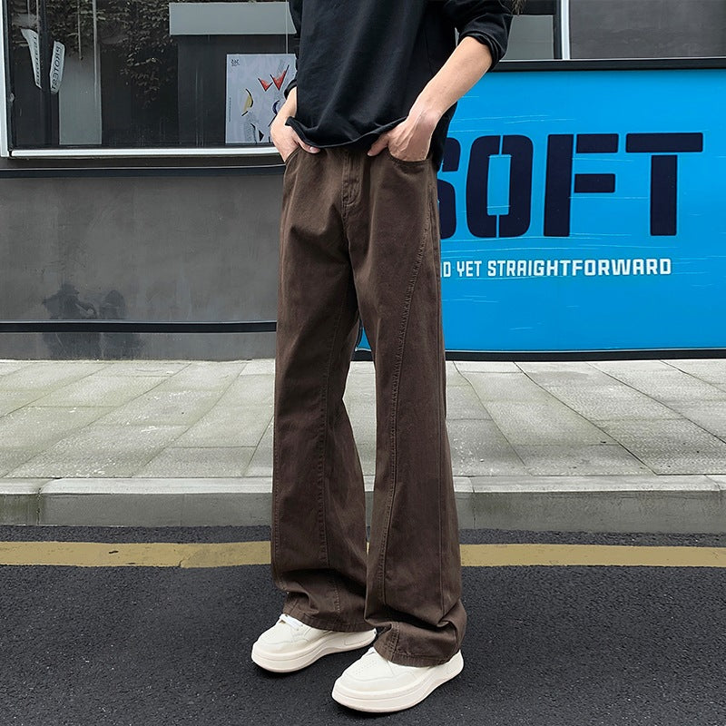 Men's Loose-Fitting Canvas Pants with Extra Wide Leg and Deep Crotch Chichicherry