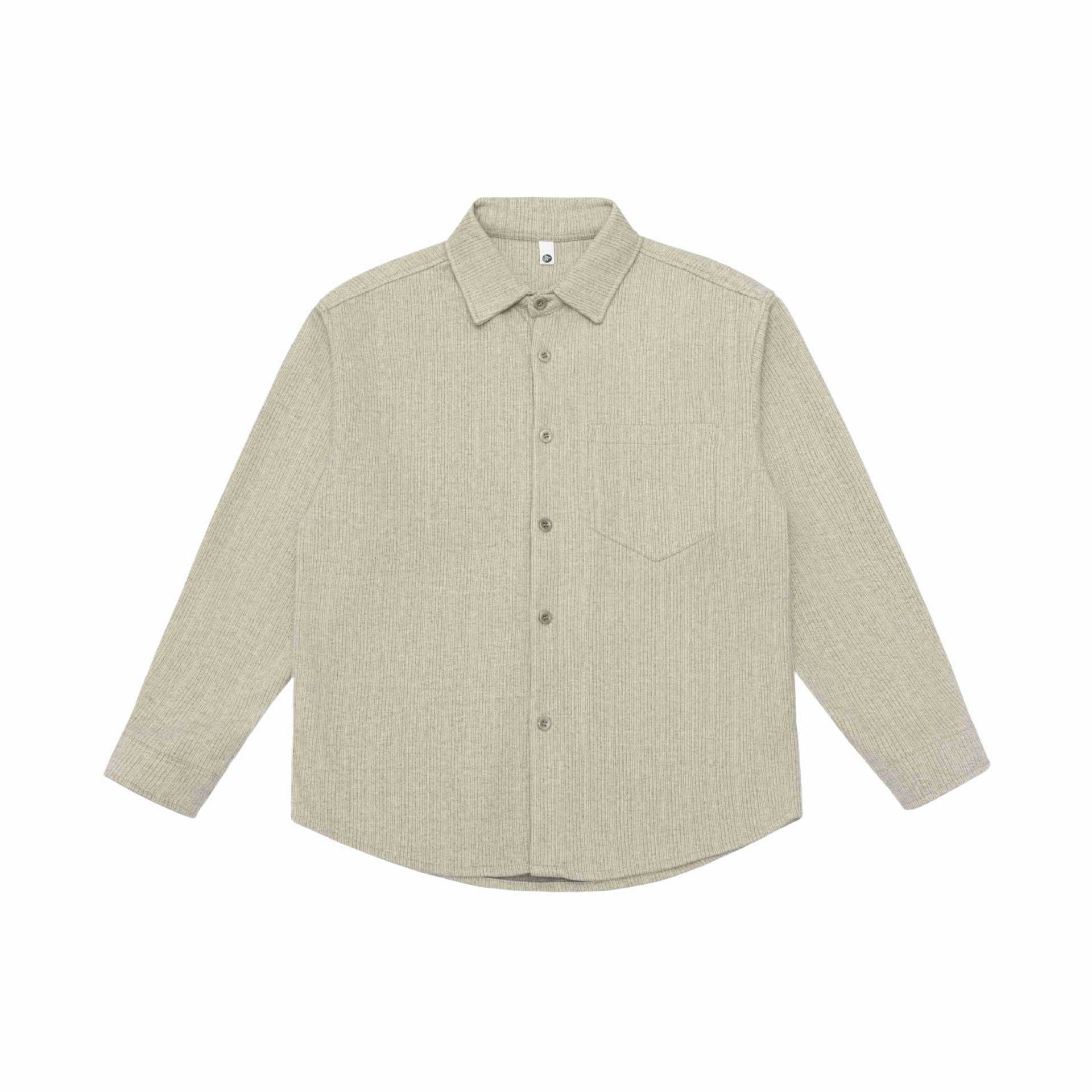 Men's shirt jacket made of wool blend with pointed collar and chest patch pocket Chichicherry