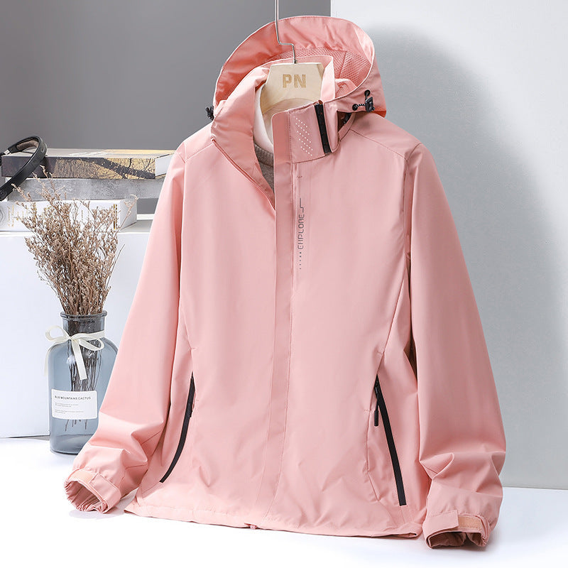 Women's lightweight water-repellent hooded jacket with breathable membrane and concealed zipper Chichicherry