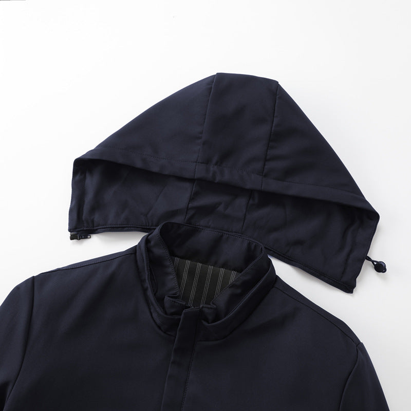 Men's Minimalistic Hooded Softshell Jacket with Sealed Zippers and Elastic Cuffs Chichicherry